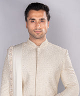 Silk Sherwani Hand Highlighted