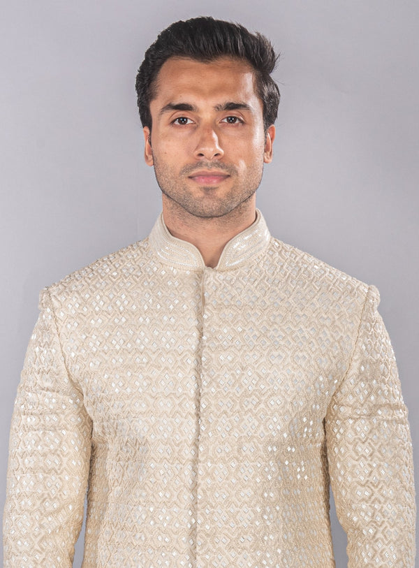 Cream Sherwani