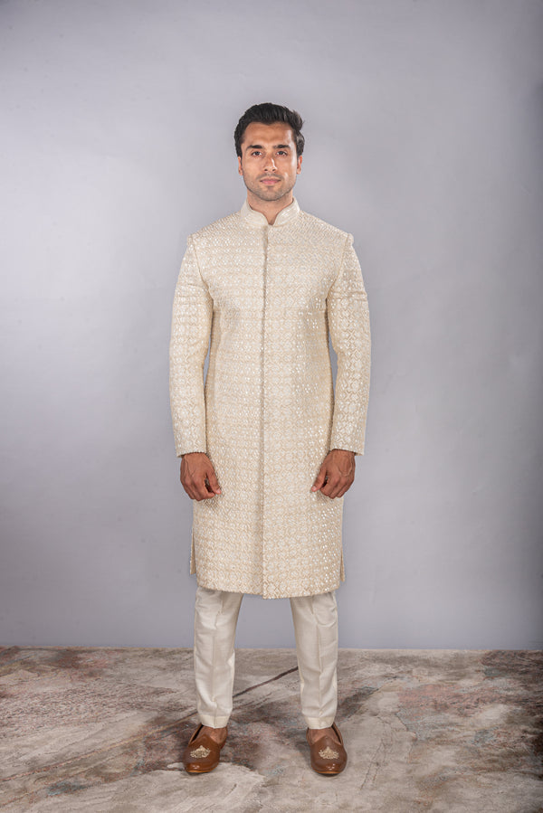 Cream Sherwani