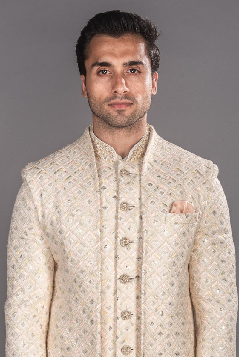 Lucknawi Fabric Sherwani