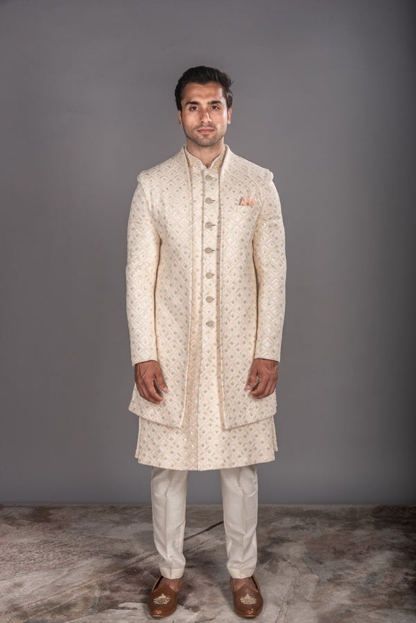 Lucknawi Fabric Sherwani