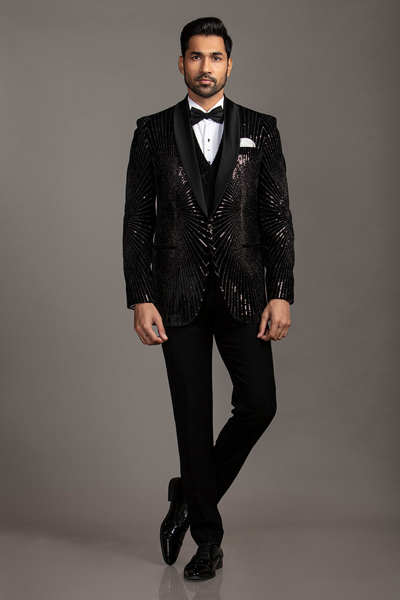 BLACK SEQUENCE 3 PCS SUIT