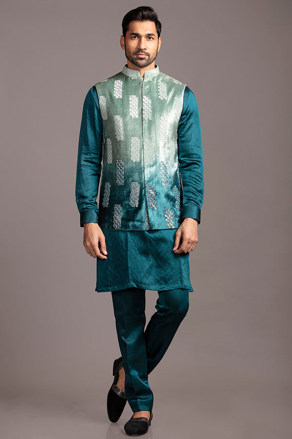 TEAL SEAGRID BUNDI SET