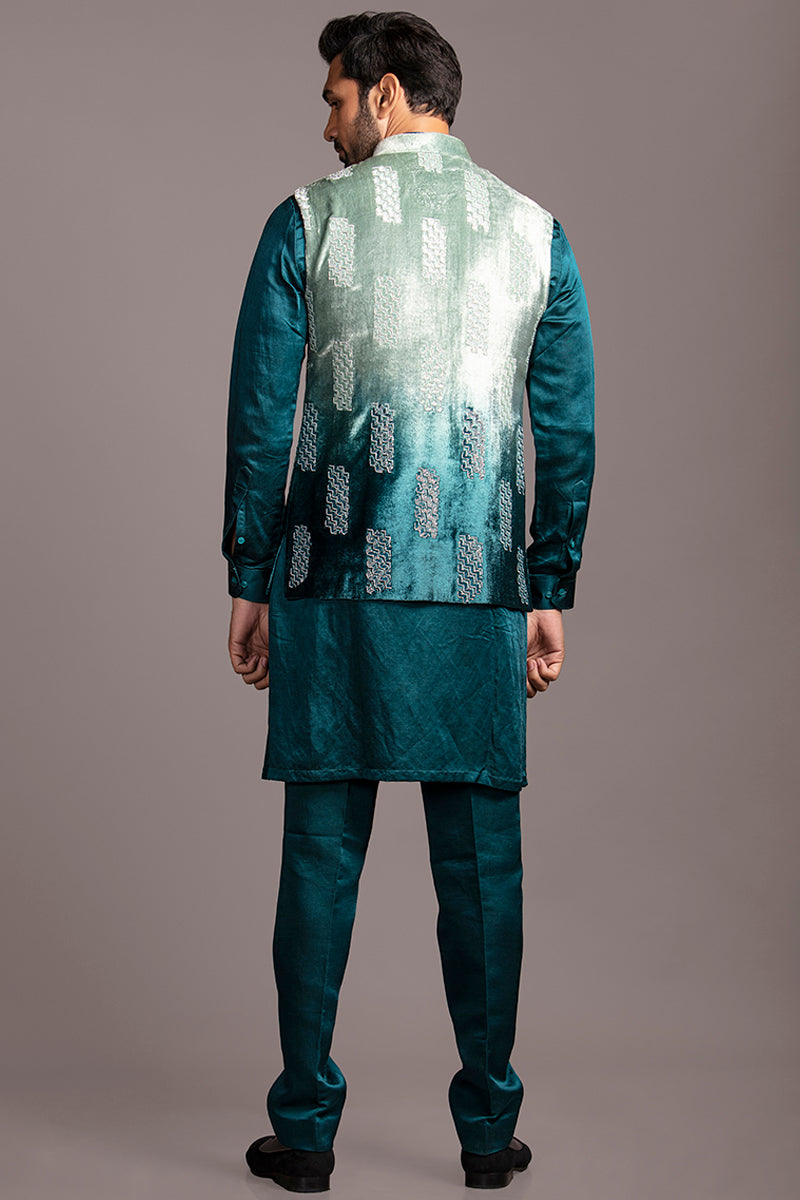 TEAL SEAGRID BUNDI SET