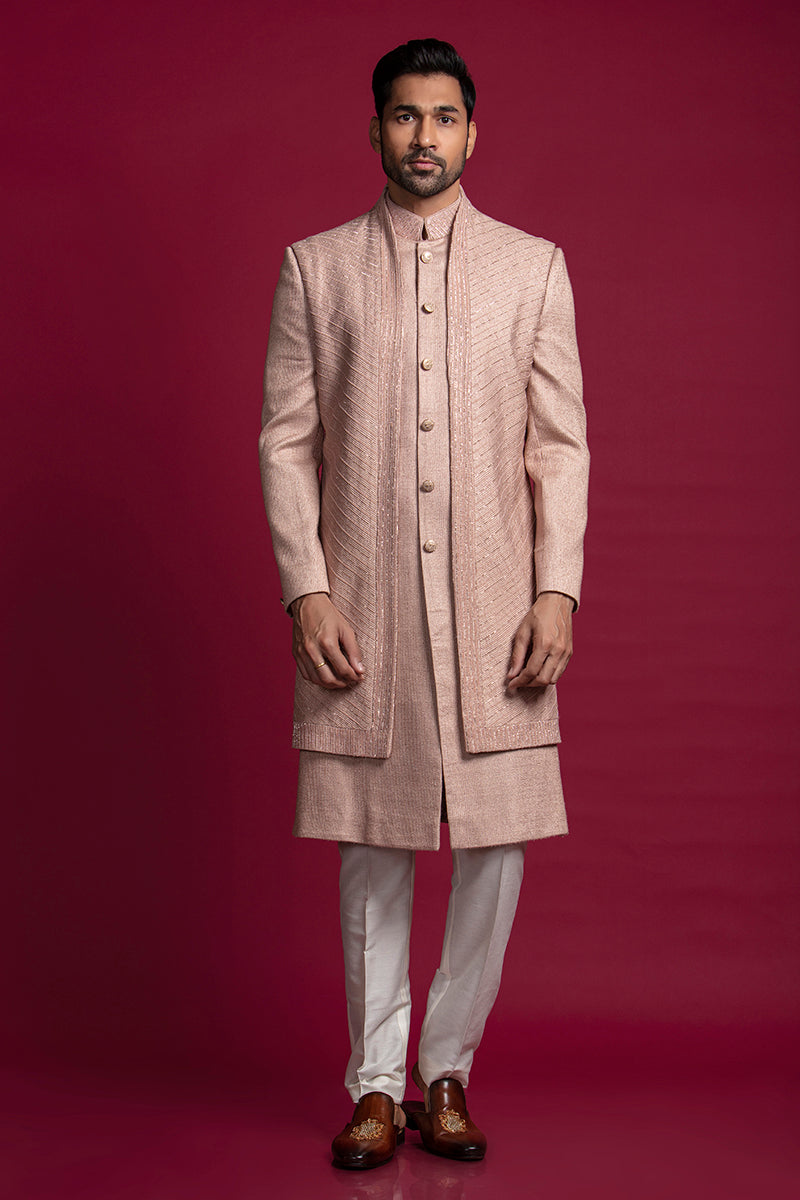ACHKAN FUSION SHERWANI SET – Telon Heritage