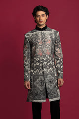 MONO CROME SHERWANI SET